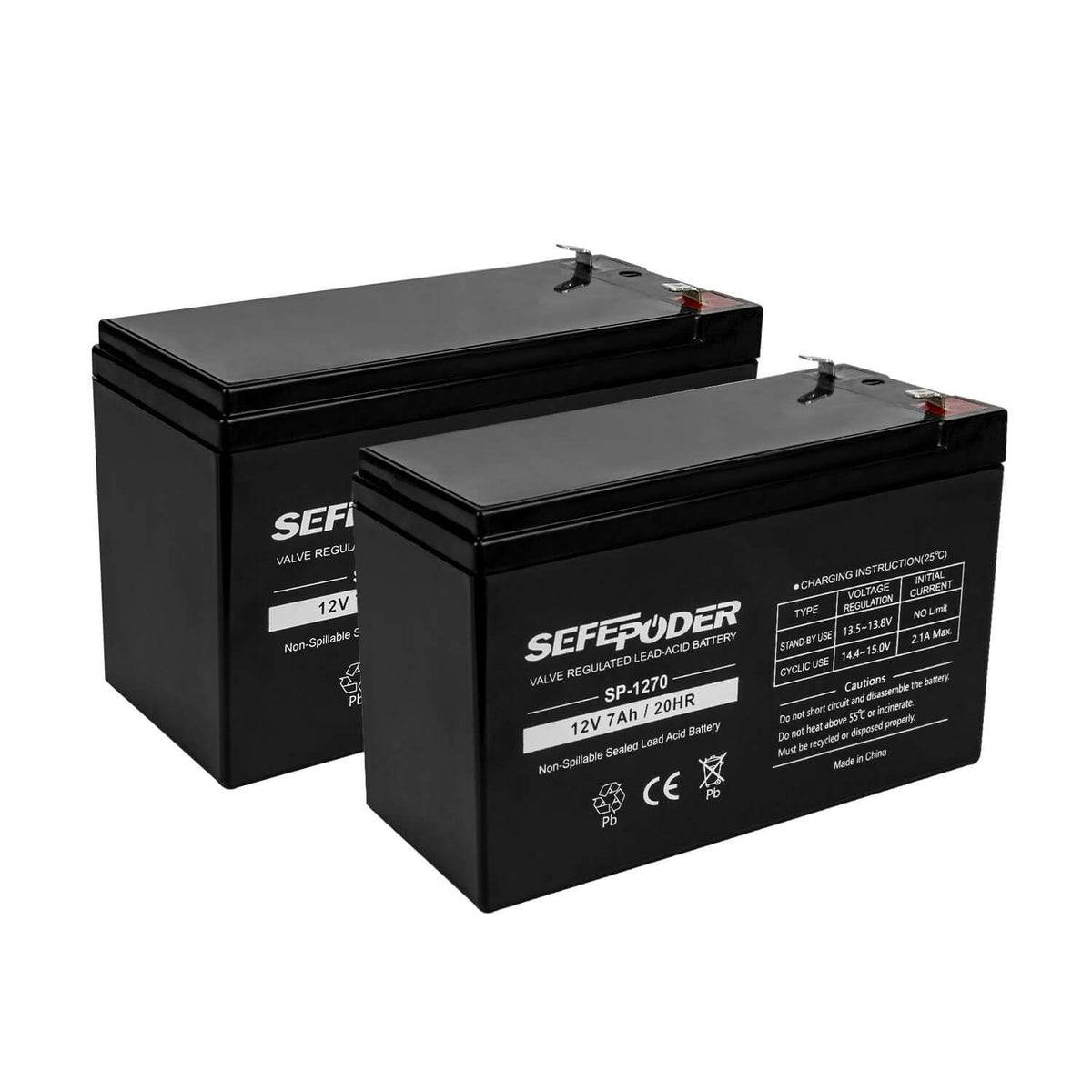12 Volt 7ah Rechargeable Sealed Lead Acid Battery 2 Pack M78860