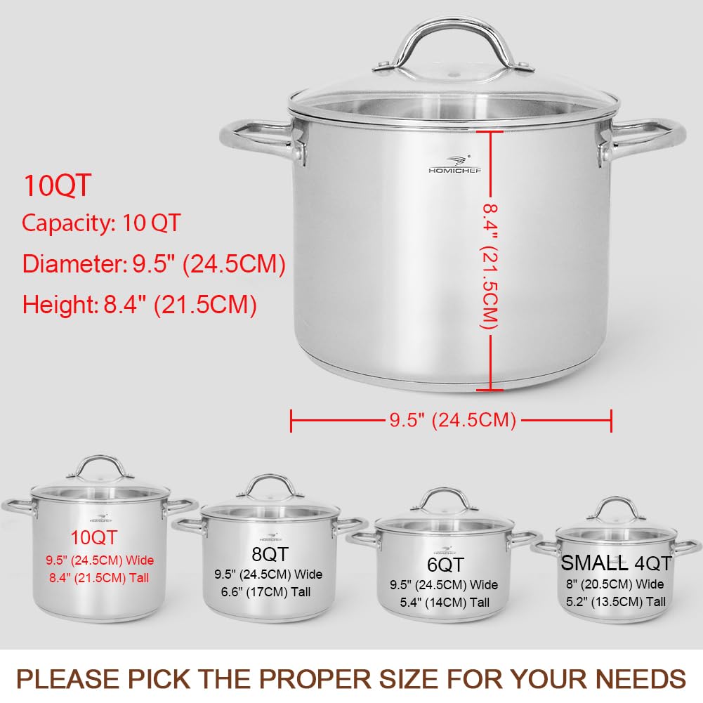 10 Quart Stainless Steel Stock Pot with Glass Lid M702745