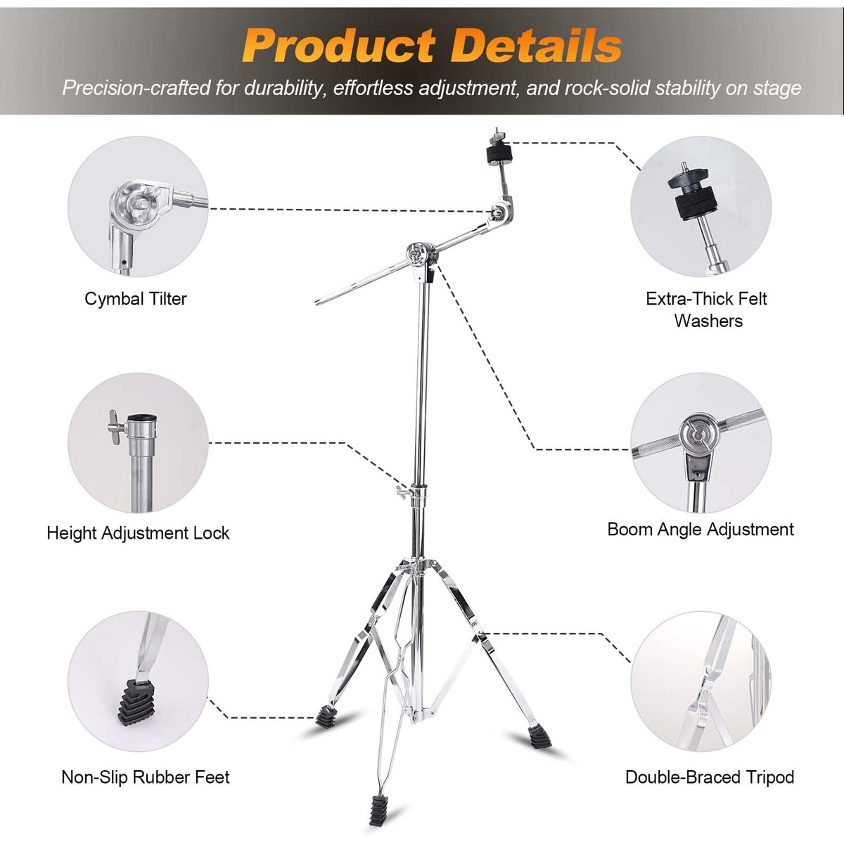 2 Pack Adjustable Cymbal Stand R3636