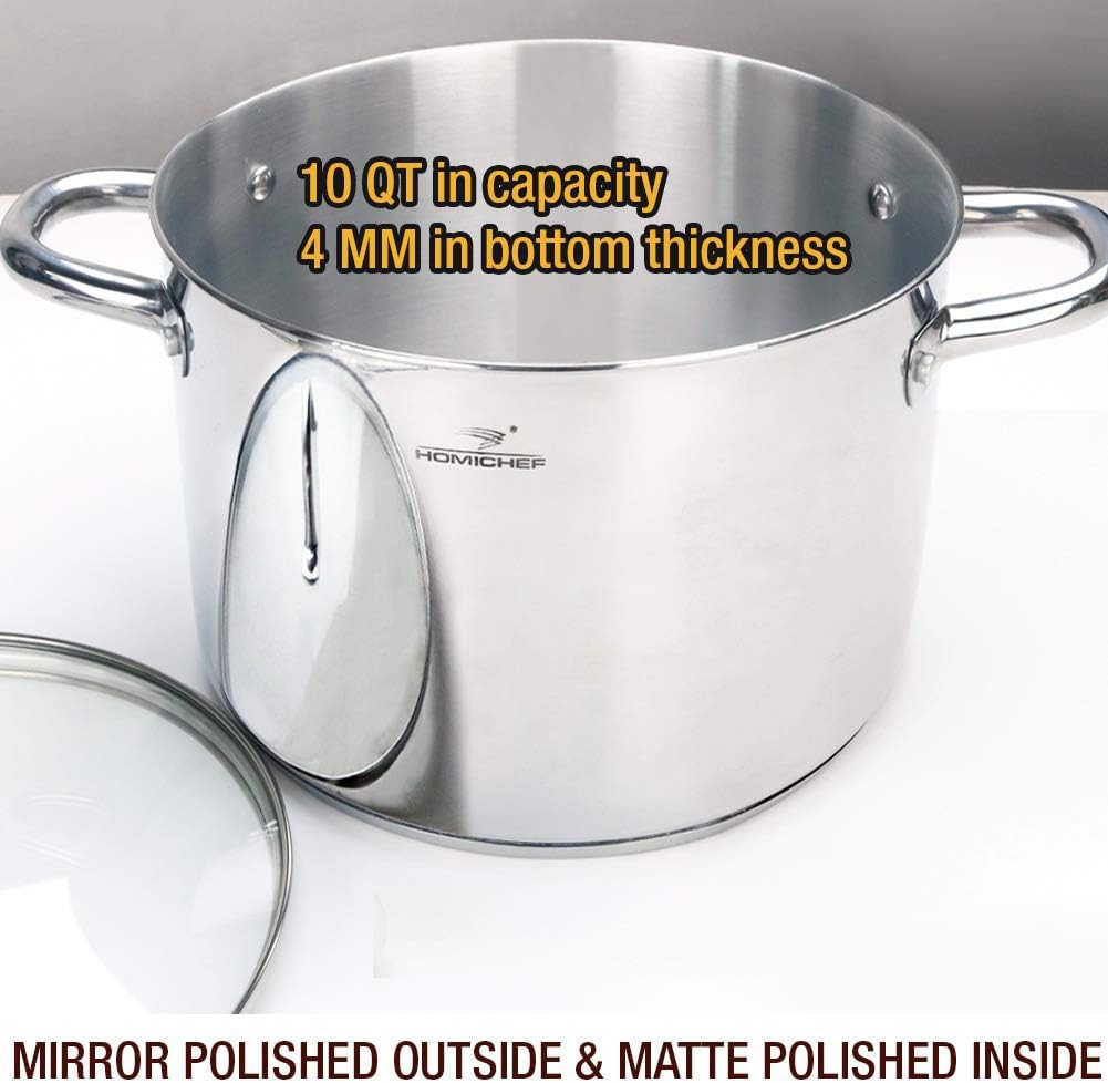 10 Quart Stainless Steel Stock Pot with Glass Lid M702745
