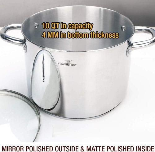 10 Quart Stainless Steel Stock Pot with Glass Lid M702745