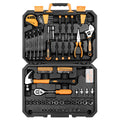 128 Piece Household Hand Tool Kit with Plastic Toolbox Storage Case X710365