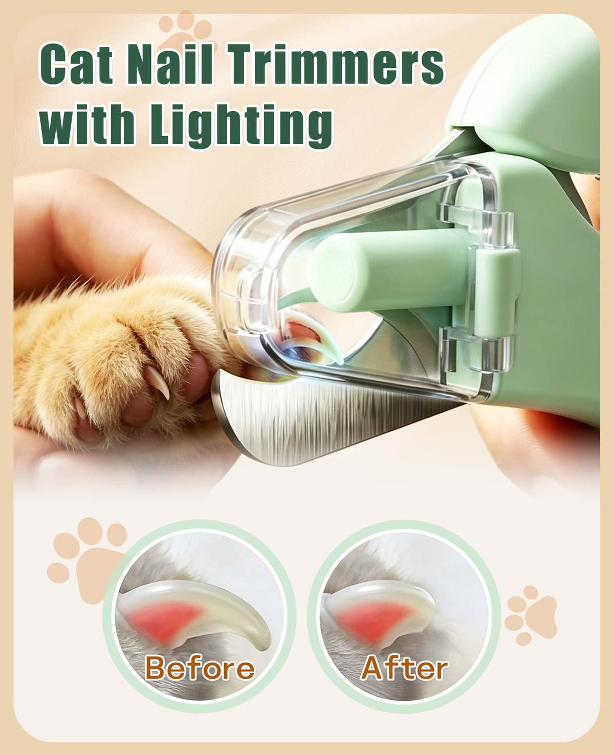 2-in-1 Cat Nail Clipper with Light K882
