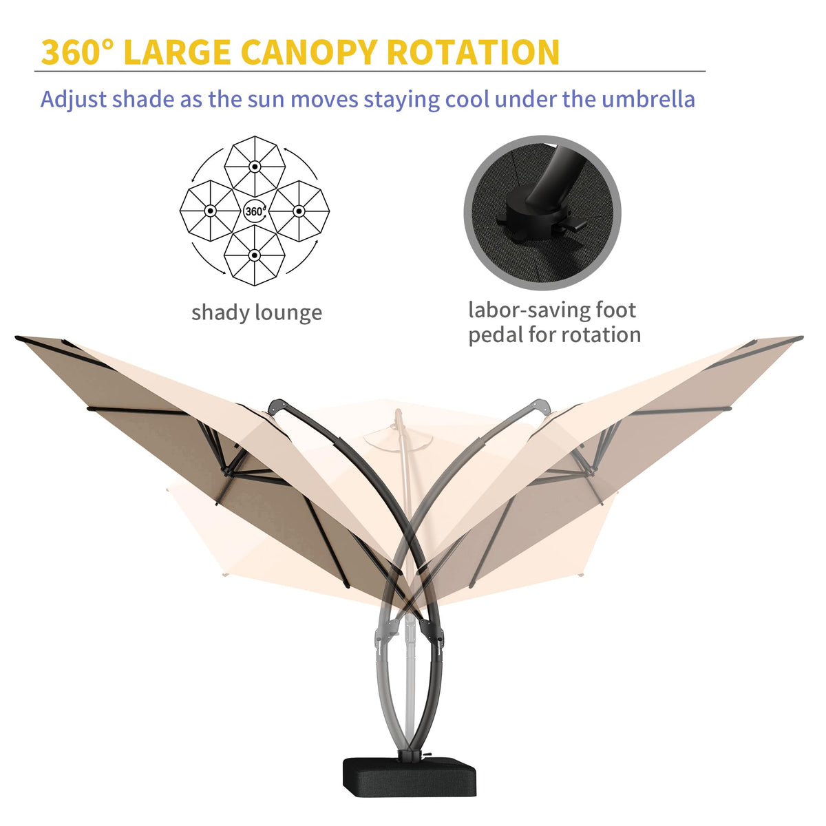 11ft Offset Cantilever Patio Umbrella with Base S1055