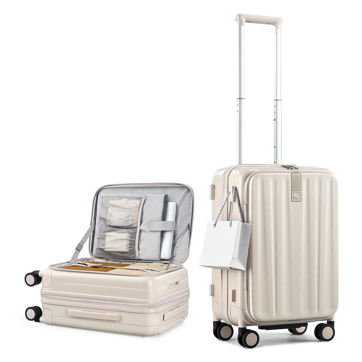 20 Inch Expandable Carry On Hard Shell Suitcase with Wheels W7276