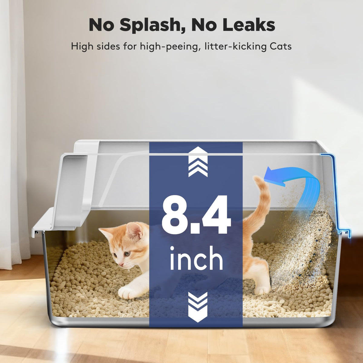 2 Pack Stainless Steel Cat Litter Box with Lid D9257
