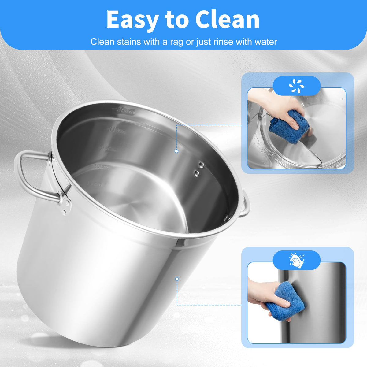 35L Stainless Steel Stockpot with Lid Q54500