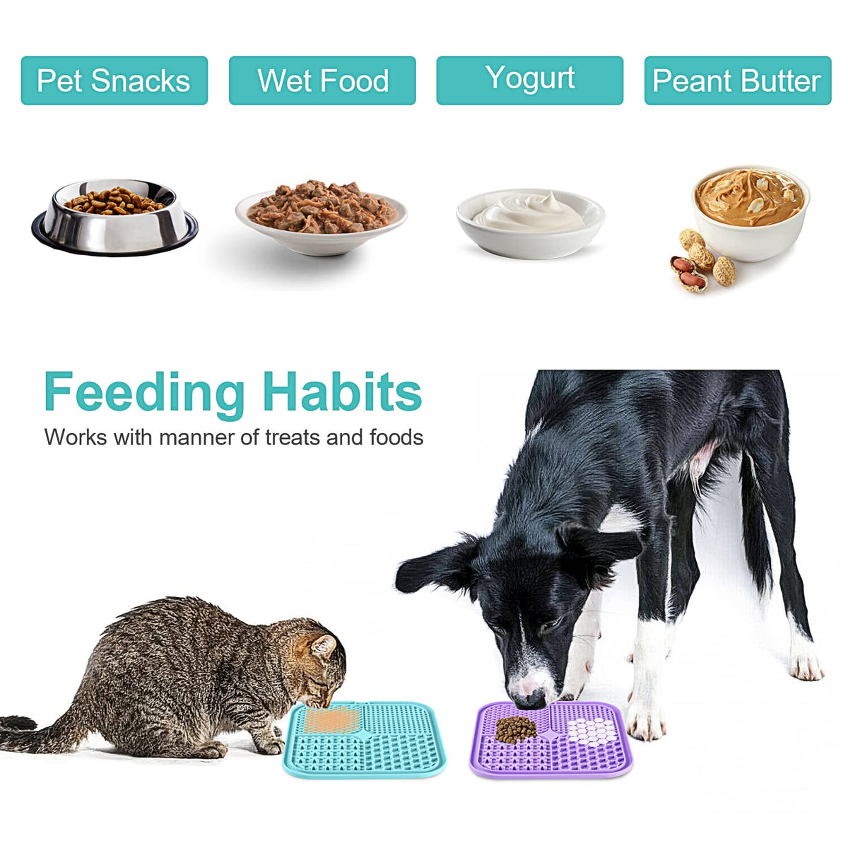 2 Pack Slow Feeder Licking Pad with Suction Cups Z161