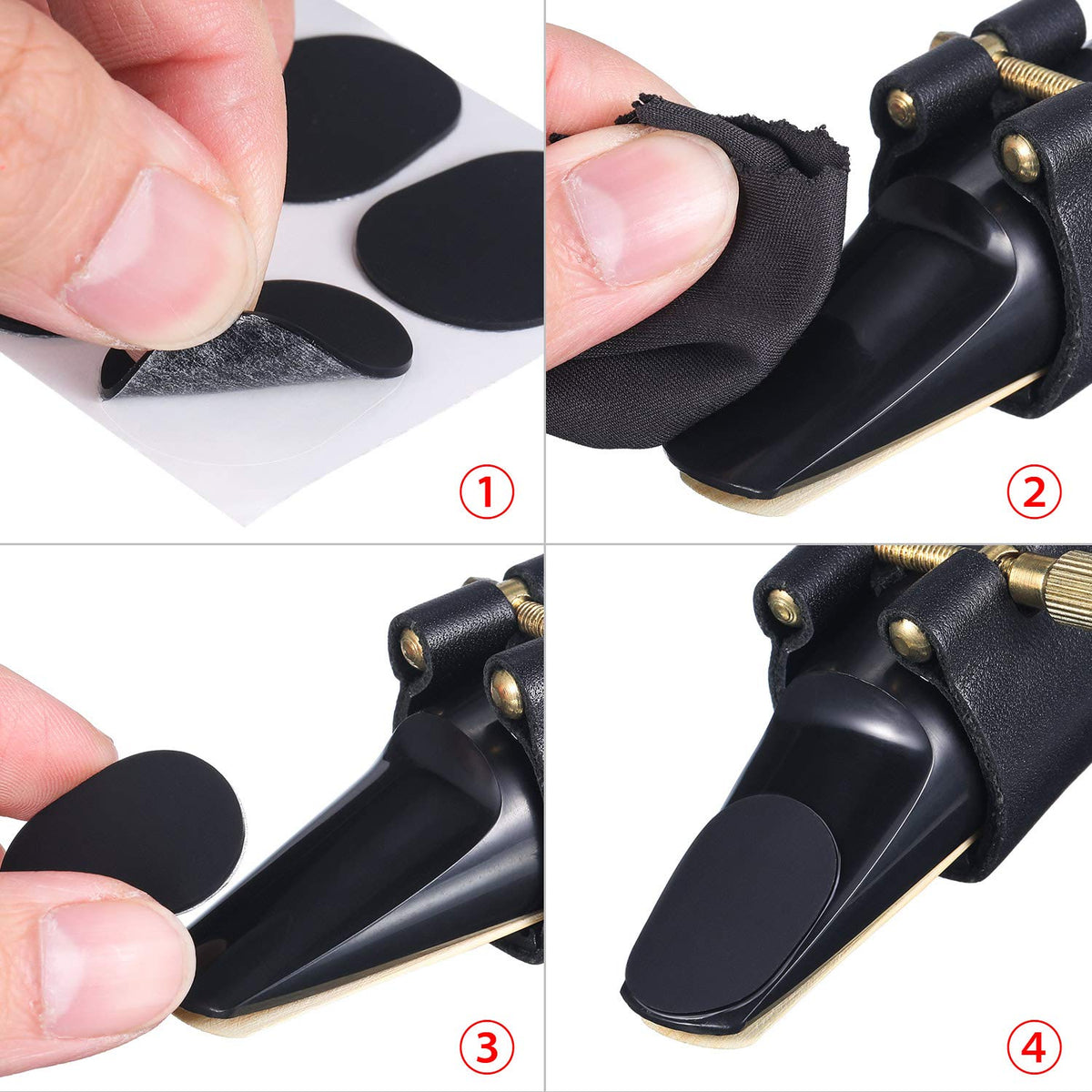 32 Pieces 0.8 mm Saxophone and Clarinet Mouthpiece Cushion Black G8434
