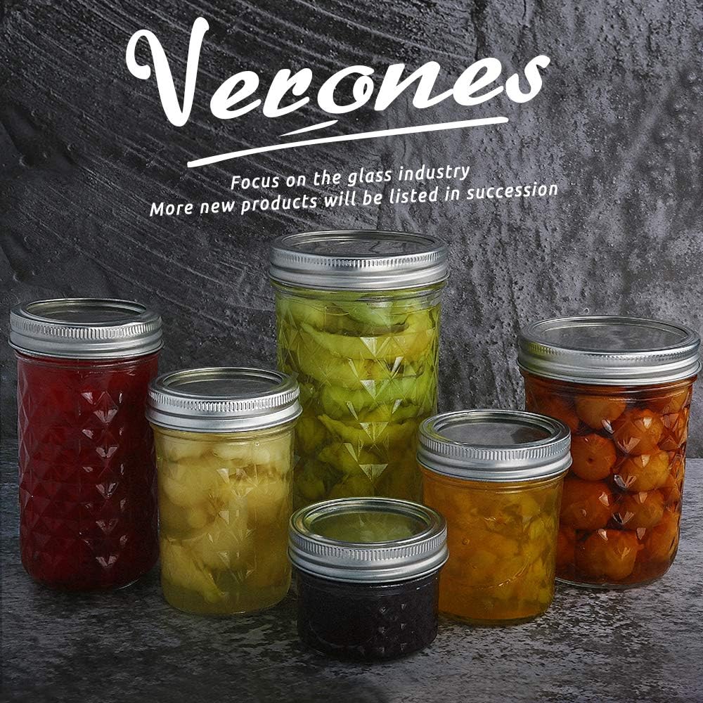 15 Pack 12 oz Mason Jars with Lids V4655