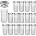 15 Pack 12 oz Mason Jars with Lids V4655