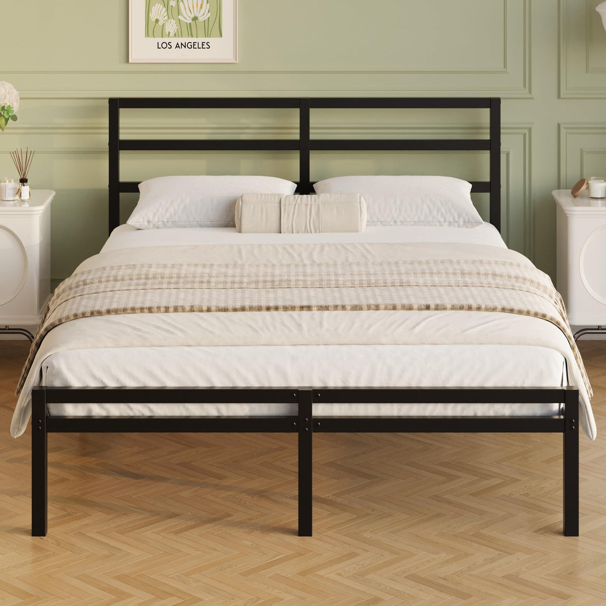 12 Inch Full Size Bed Frame with Headboard and Footboard L96985