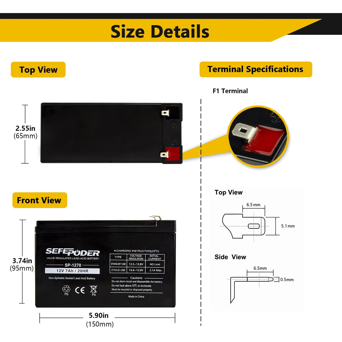 12 Volt 7ah Rechargeable Sealed Lead Acid Battery 2 Pack M78860