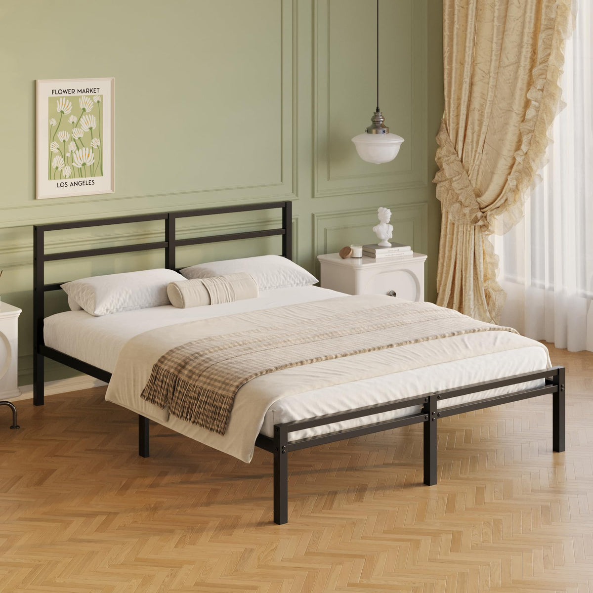 12 Inch Full Size Bed Frame with Headboard and Footboard L96985