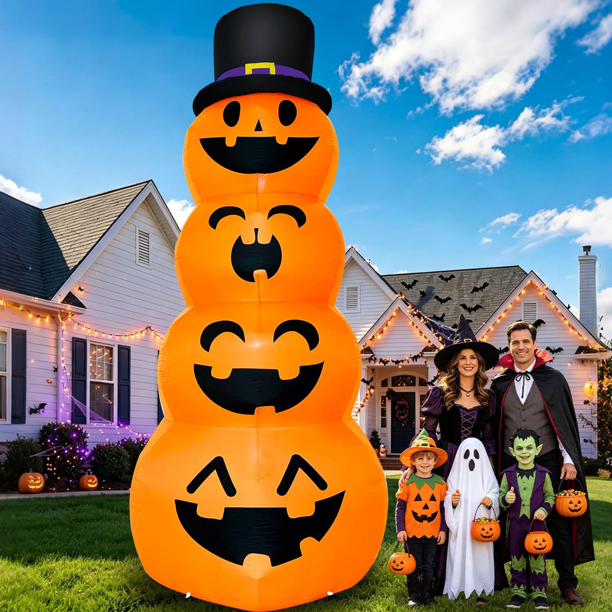 12FT Giant Witch Pumpkin Halloween Inflatables Z587067