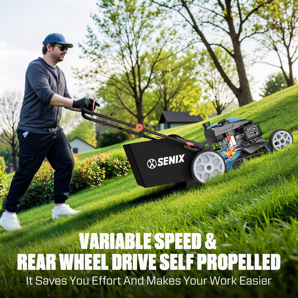 22" 3-in-1 Variable Speed Self Propelled Gas Lawn Mower M11090