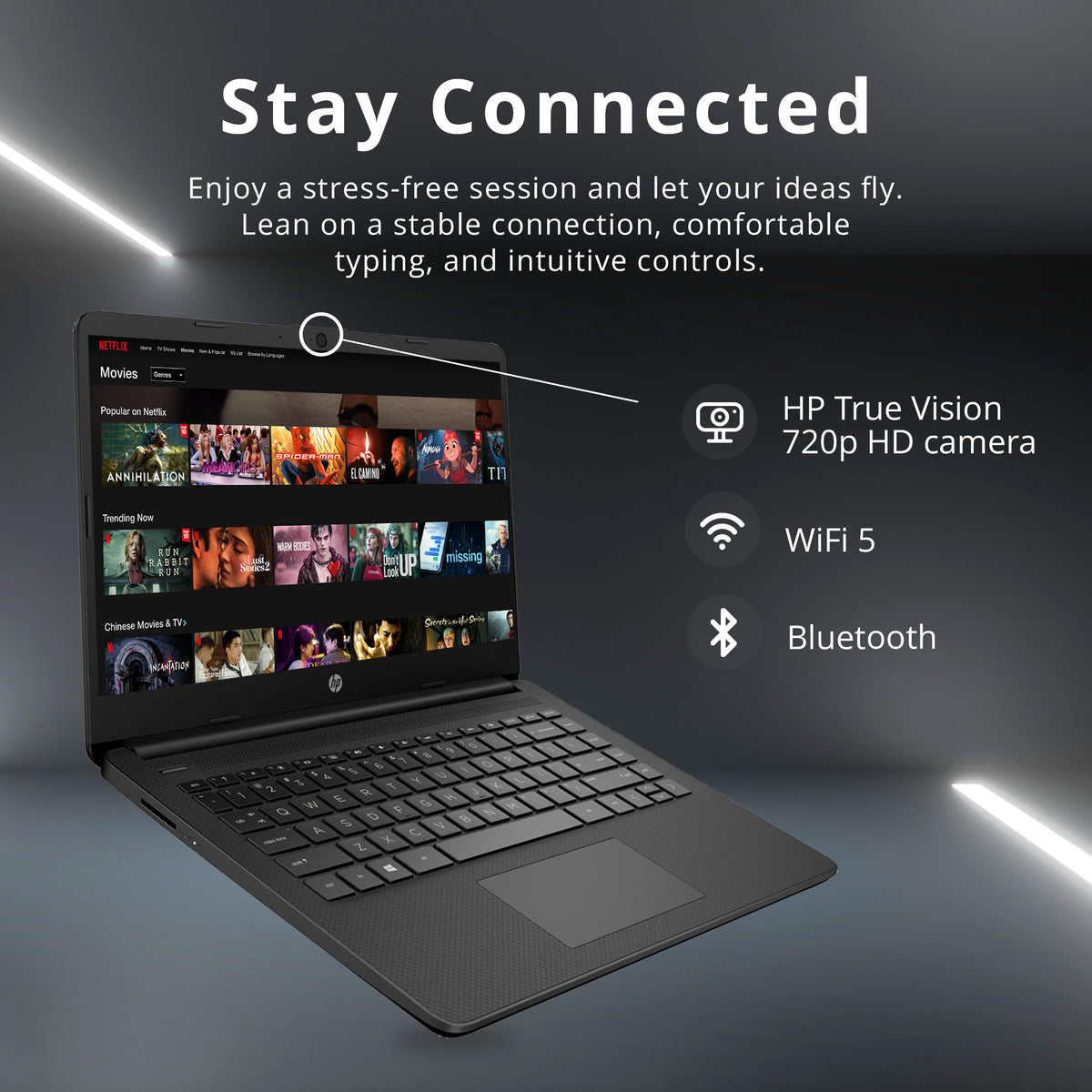 14-inch Laptop, Intel Celeron N4000, 4 GB RAM, 64 GB eMMC, Jet Black E777