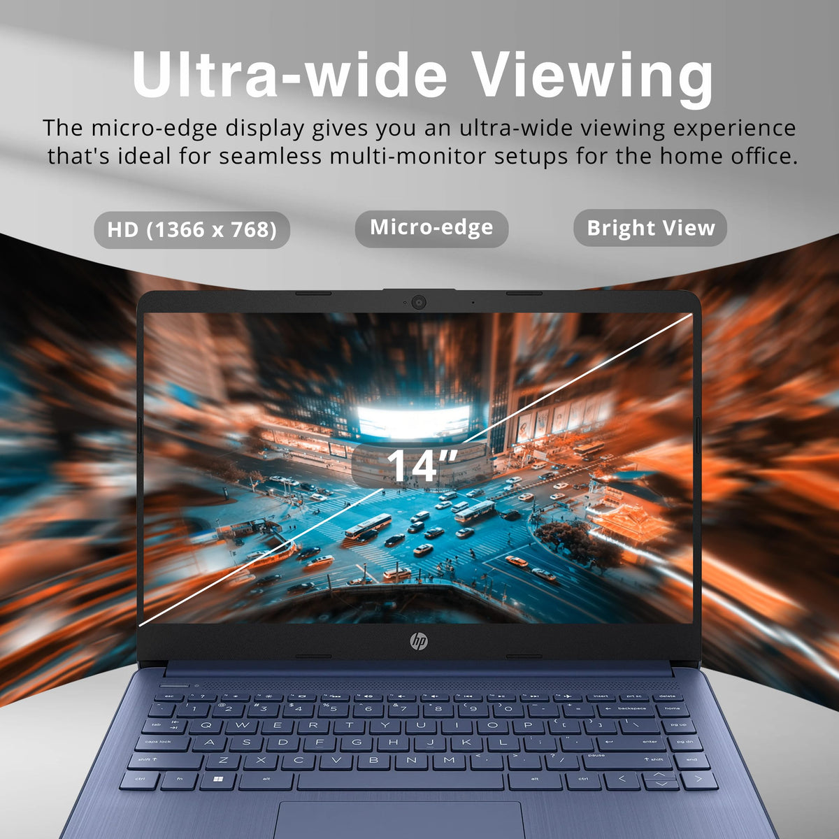 14" HD Laptop, Intel Celeron, 4GB RAM, 64GB SSD, Dale Blue Y854