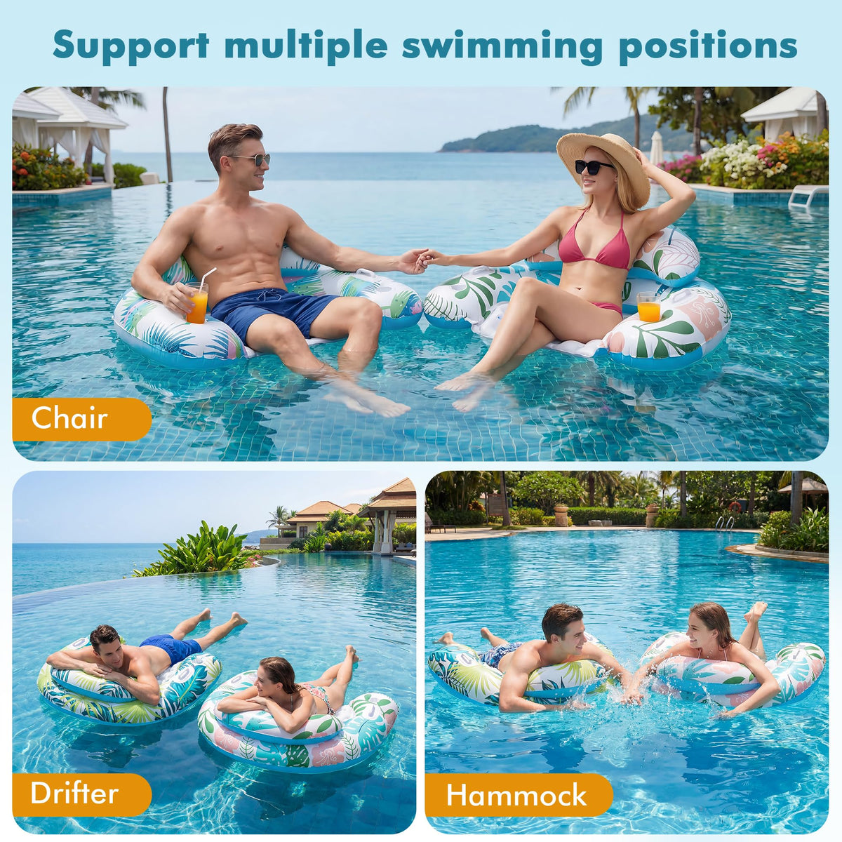 3 Pack Pool Floats Adult Multicolor O75420